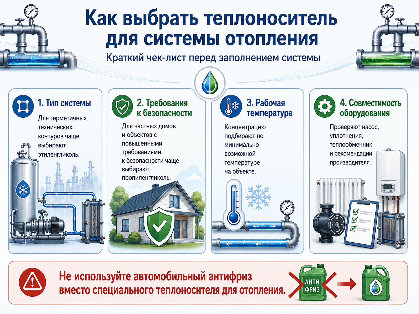 Пропиленгликоль или этиленгликоль: что выбрать для системы отопления